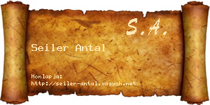 Seiler Antal névjegykártya